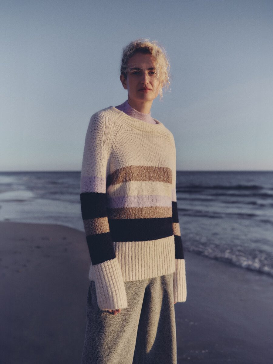 strickpullover mit streifenmuster