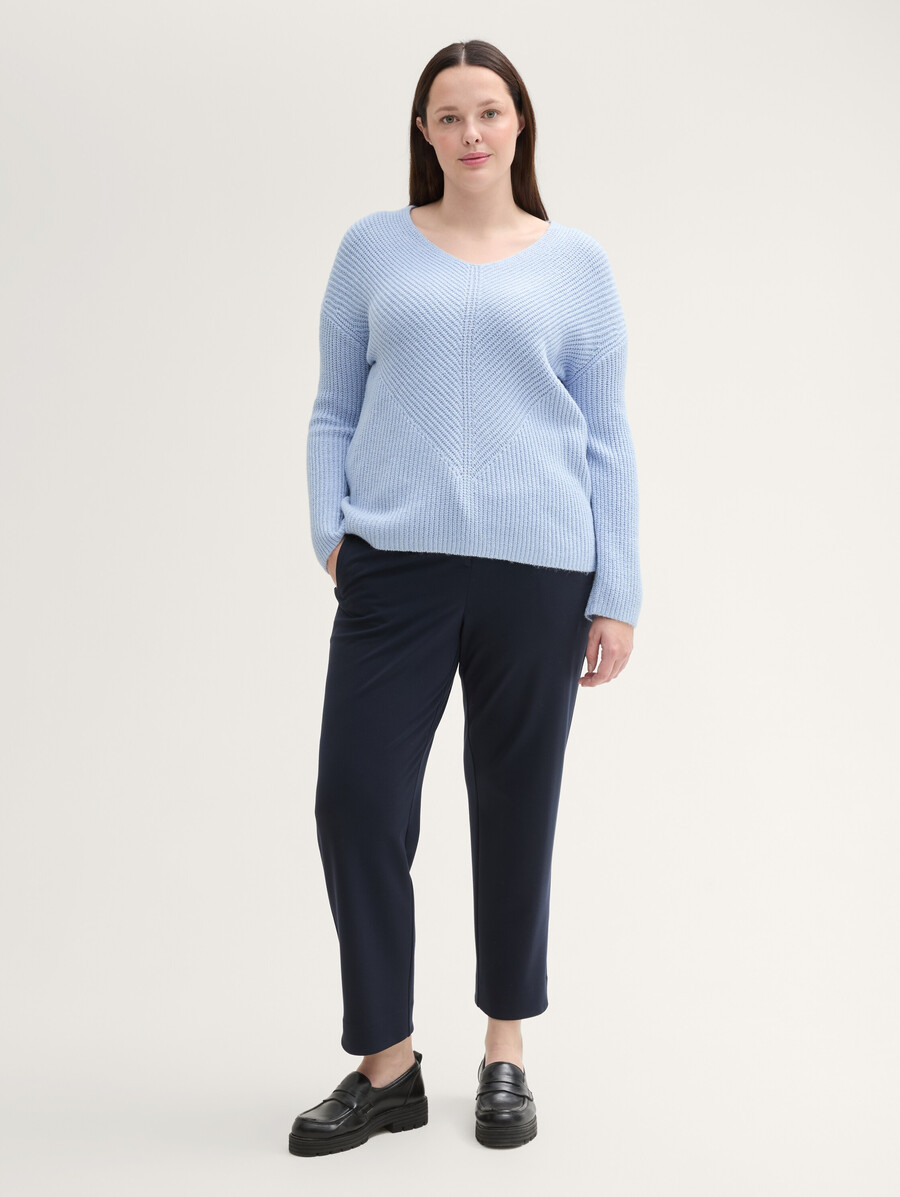 plus size – strickpullover mit v-ausschnitt