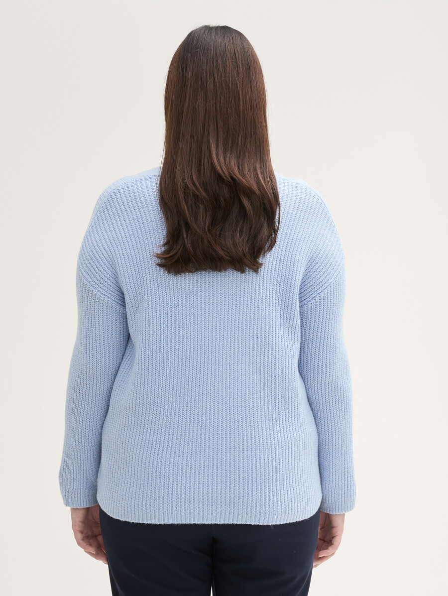 plus size – strickpullover mit v-ausschnitt