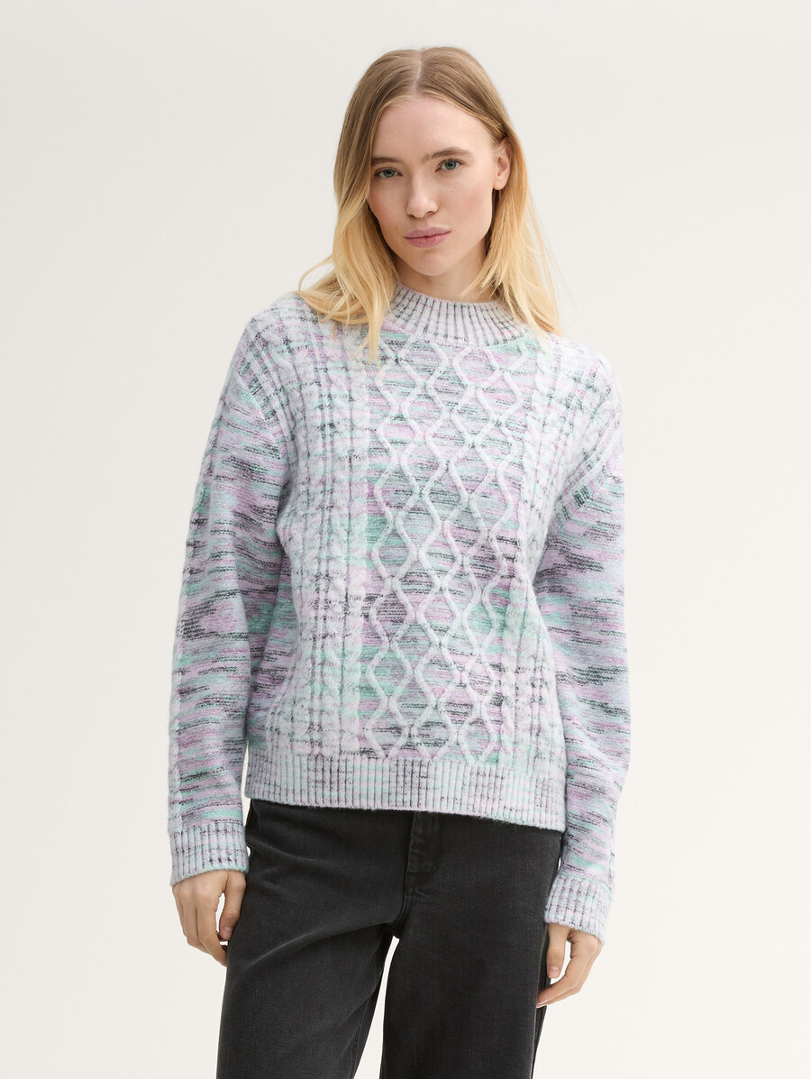 pullover mit zopfmuster
