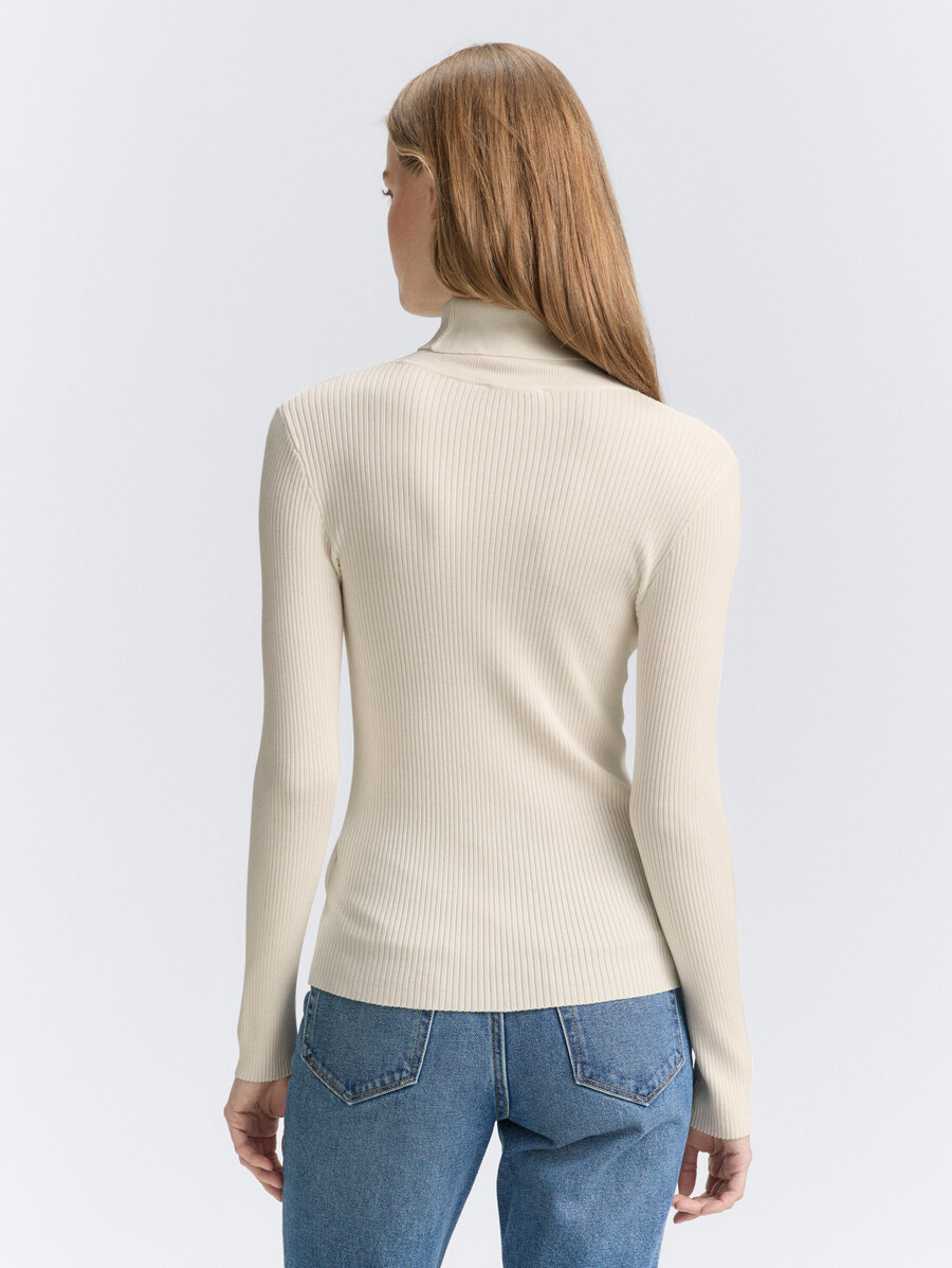 gerippter rollkragenpullover