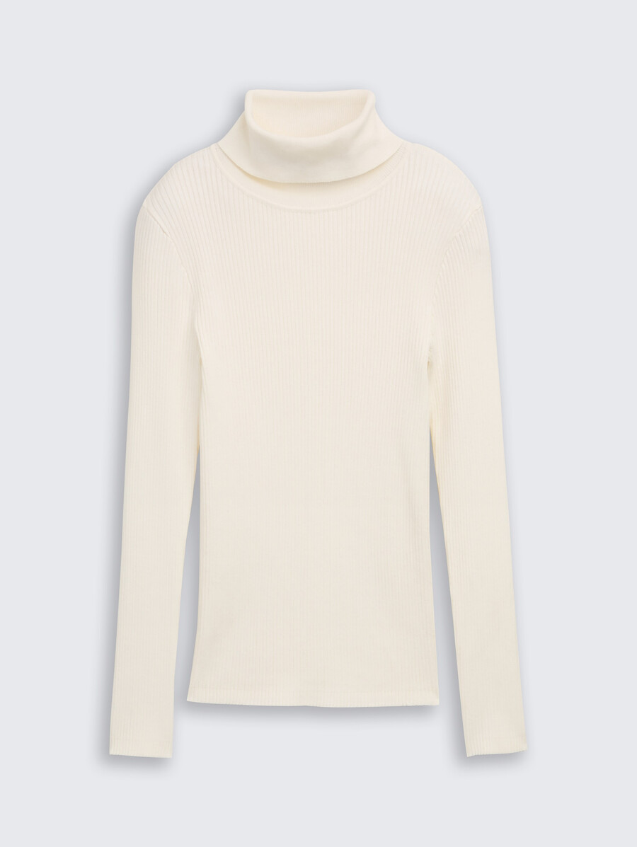 gerippter rollkragenpullover
