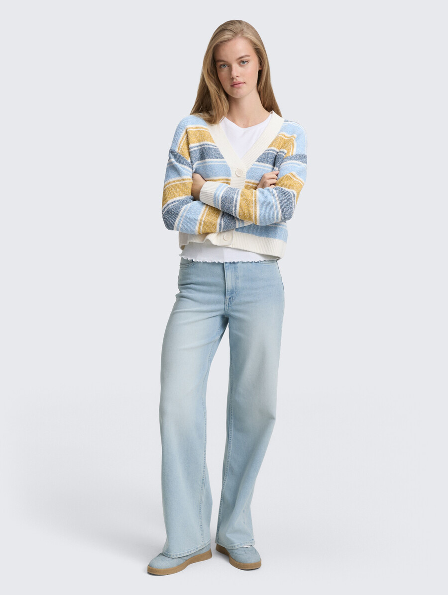 strickjacke in lockerer passform mit streifenmuster