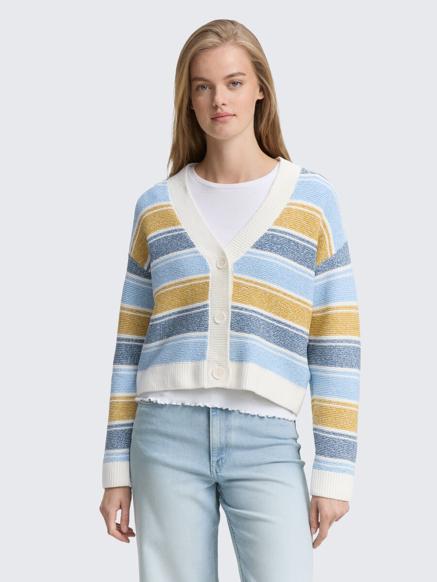 strickjacke in lockerer passform mit streifenmuster