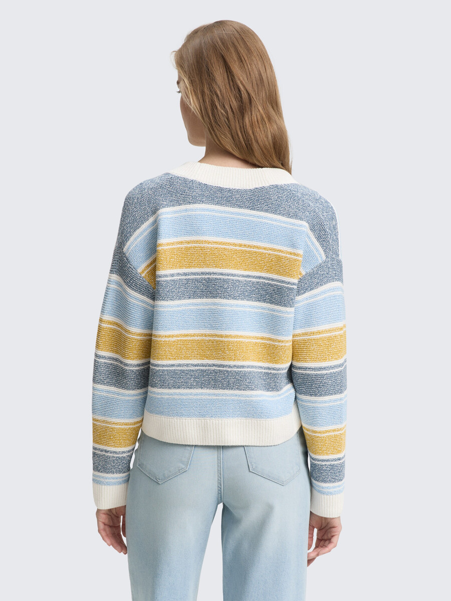 strickjacke in lockerer passform mit streifenmuster