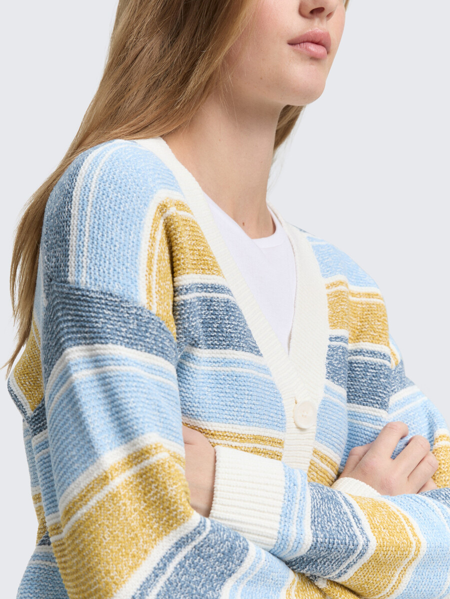 strickjacke in lockerer passform mit streifenmuster