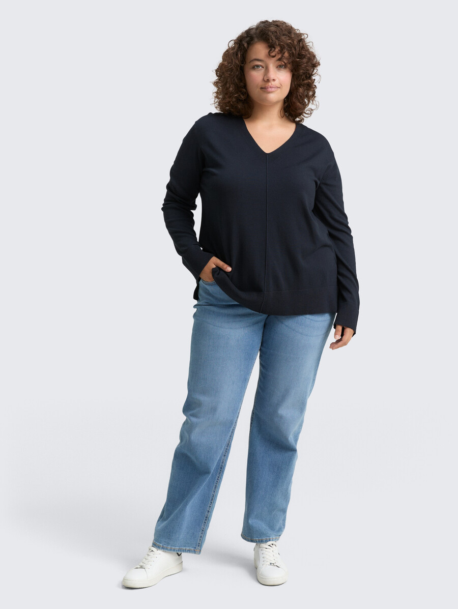 plus size – locker sitzender strickpullover