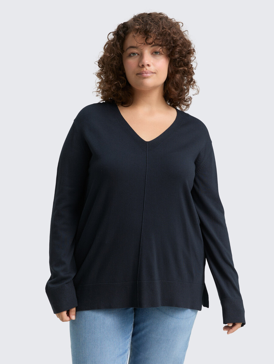 plus size – locker sitzender strickpullover