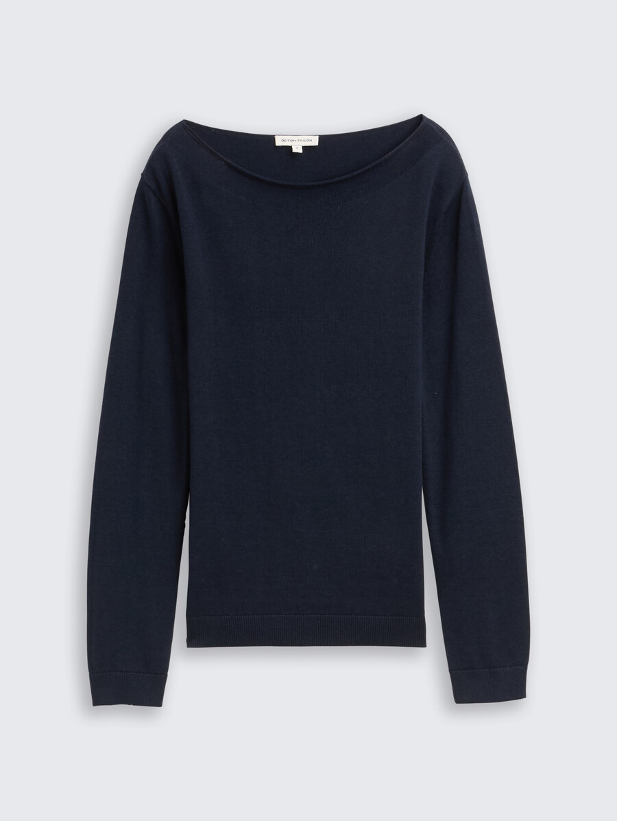 strickpullover mit u-boot-ausschnitt