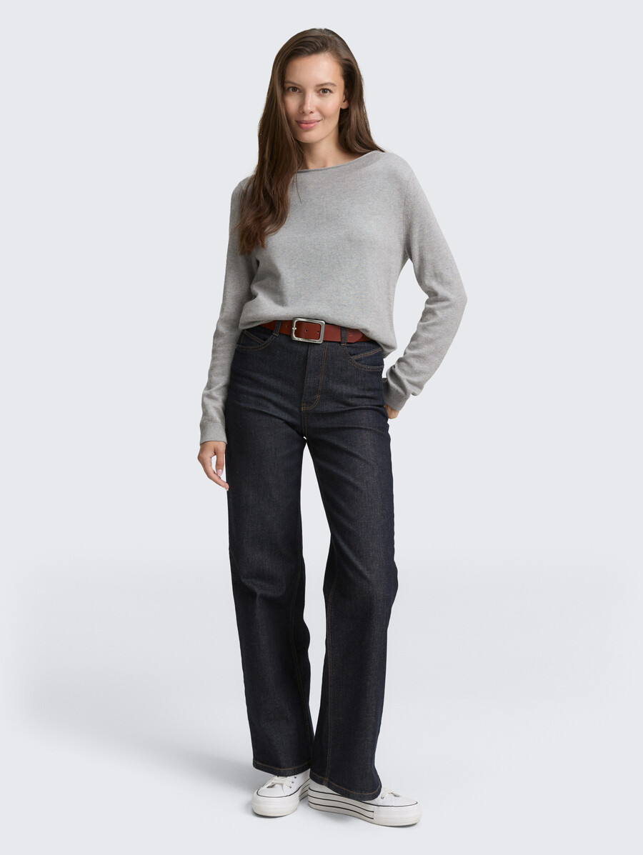 strickpullover mit u-boot-ausschnitt