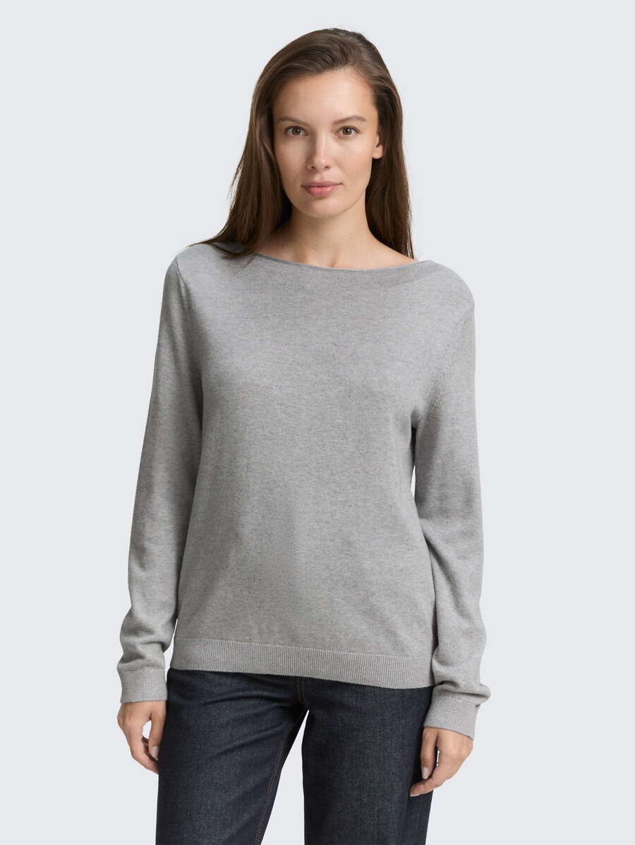 strickpullover mit u-boot-ausschnitt