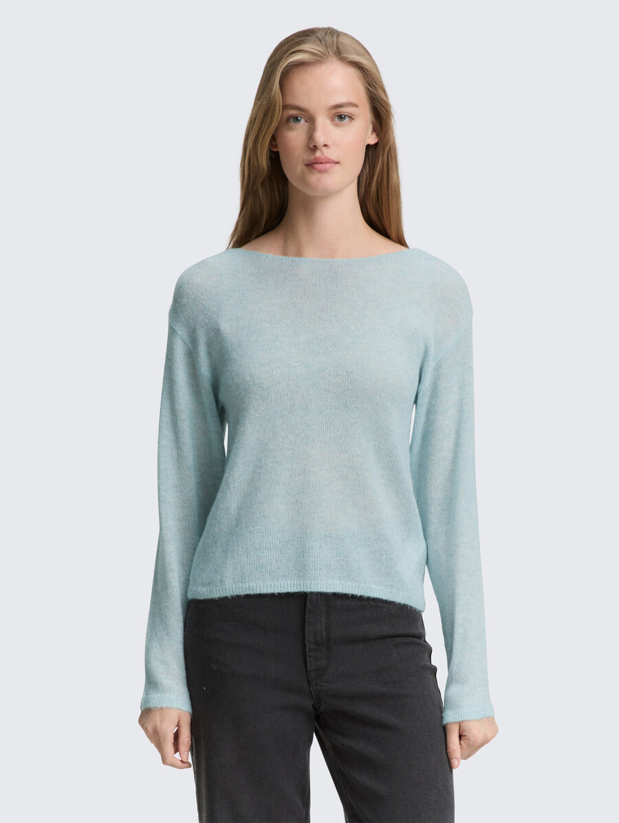 strickpullover mit u-boot-ausschnitt
