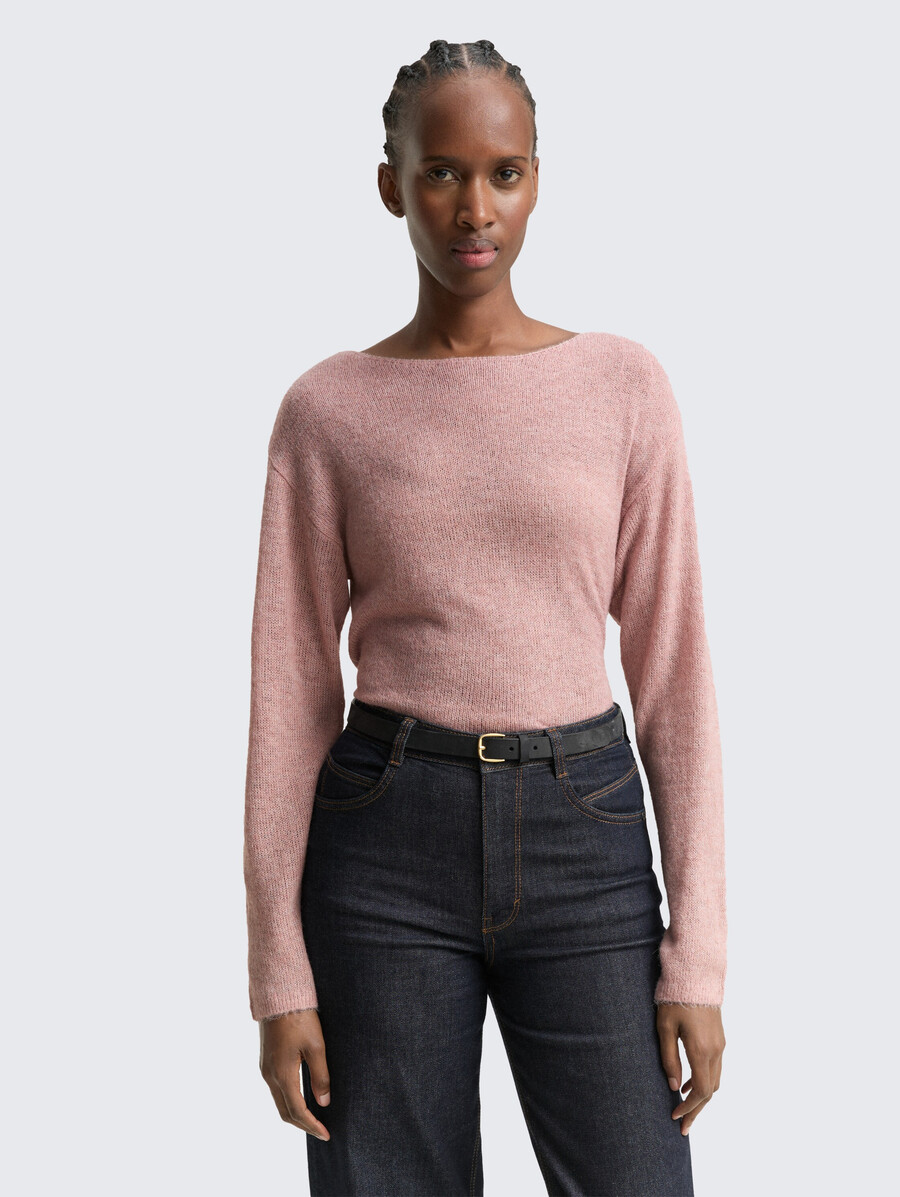 strickpullover mit u-boot-ausschnitt