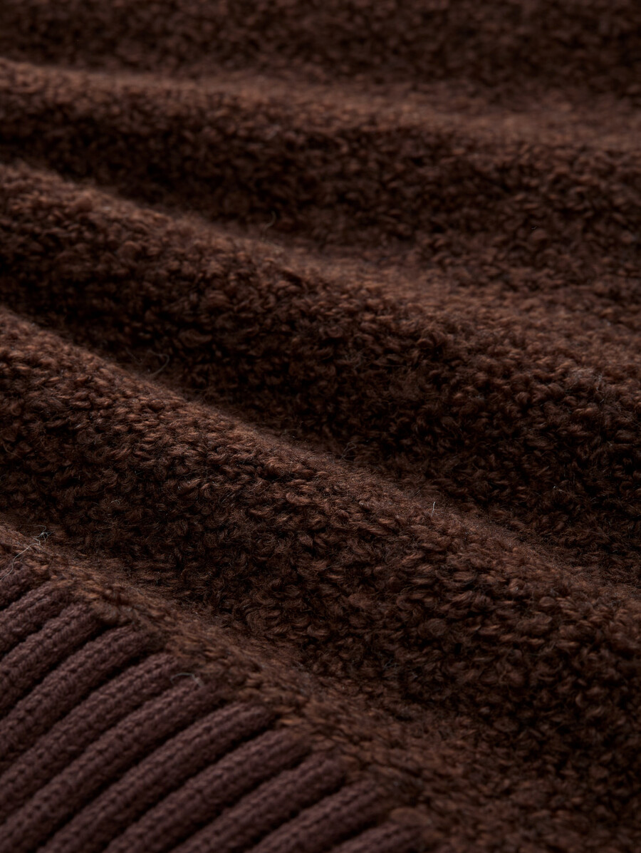 bouclé-strickpullover mit kragen