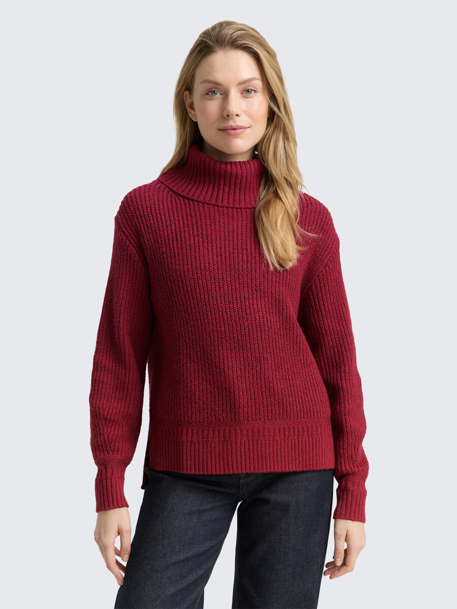 locker geschnittener rollkragenpullover