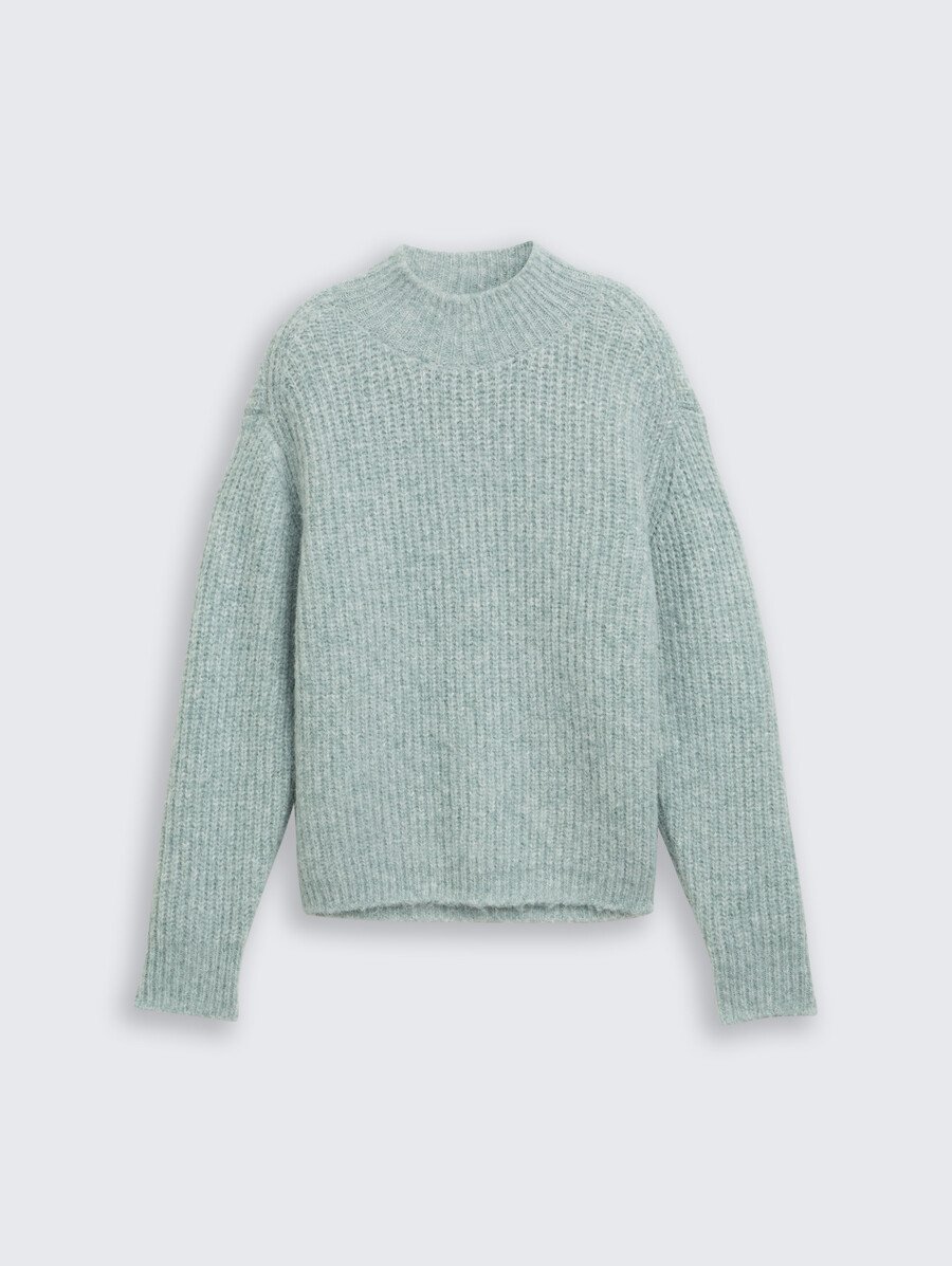 lässiger strickpullover mit stehkragen