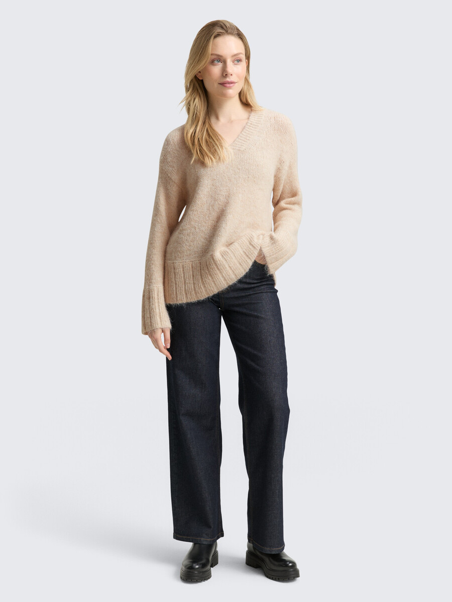 oversize-strickpullover mit wollanteil