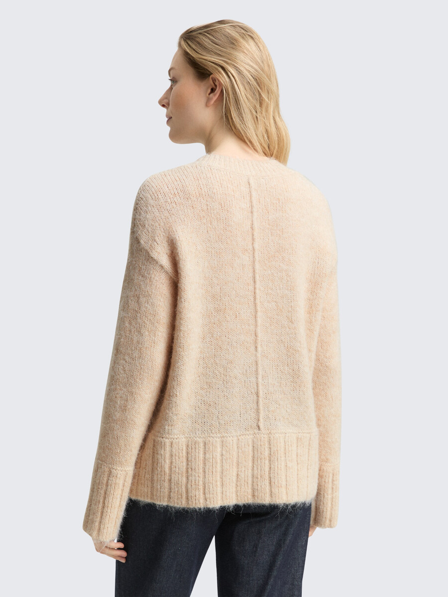 oversize-strickpullover mit wollanteil