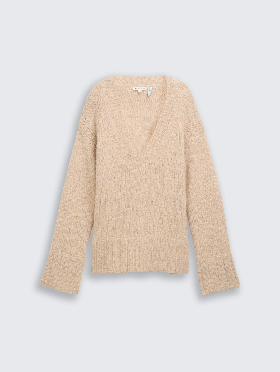 oversize-strickpullover mit wollanteil