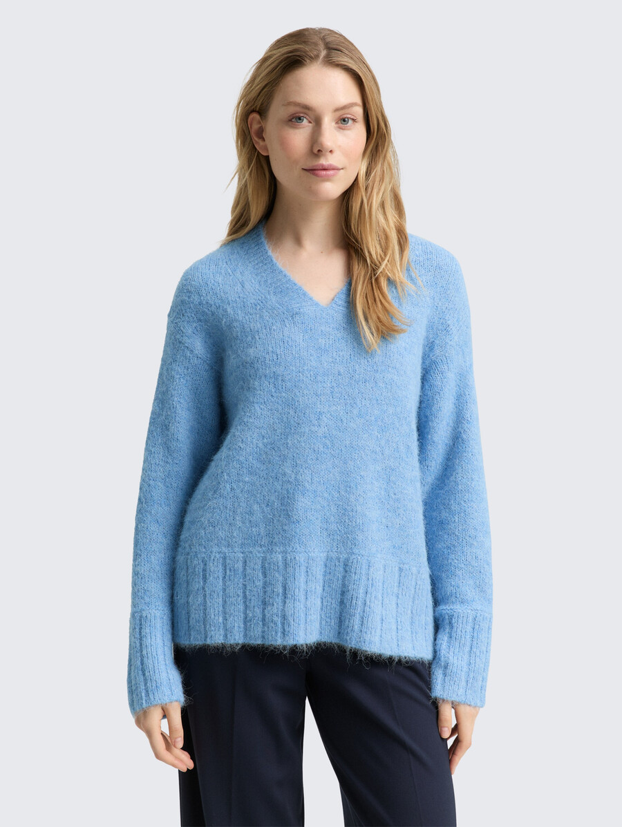 oversize-strickpullover mit wollanteil