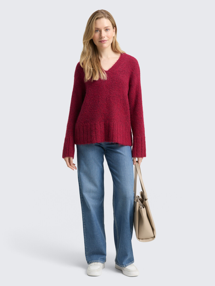 oversize-strickpullover mit wollanteil