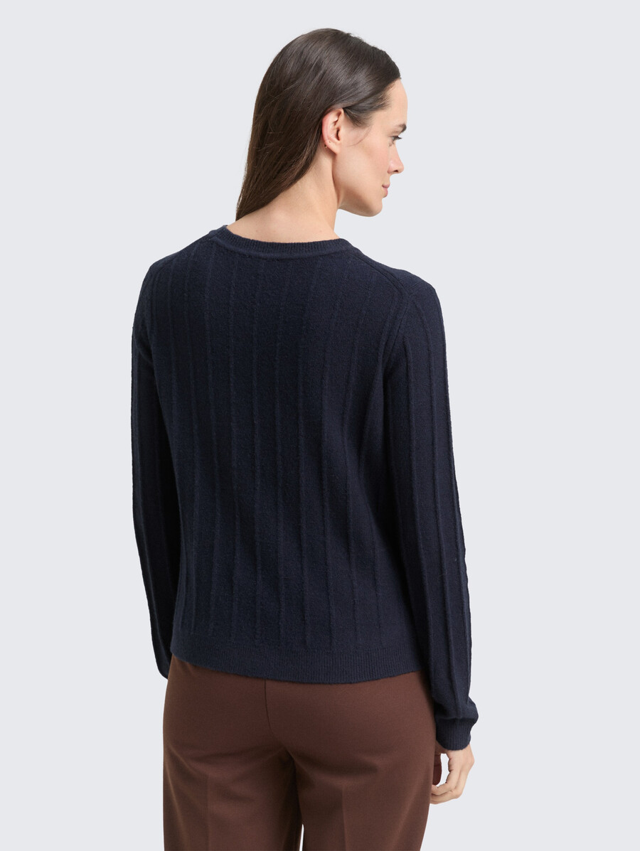 rippstrickpullover mit wollanteil