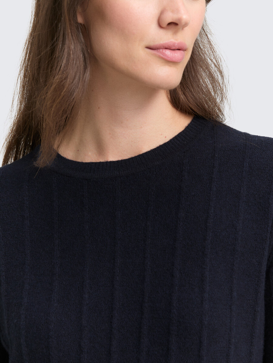 rippstrickpullover mit wollanteil