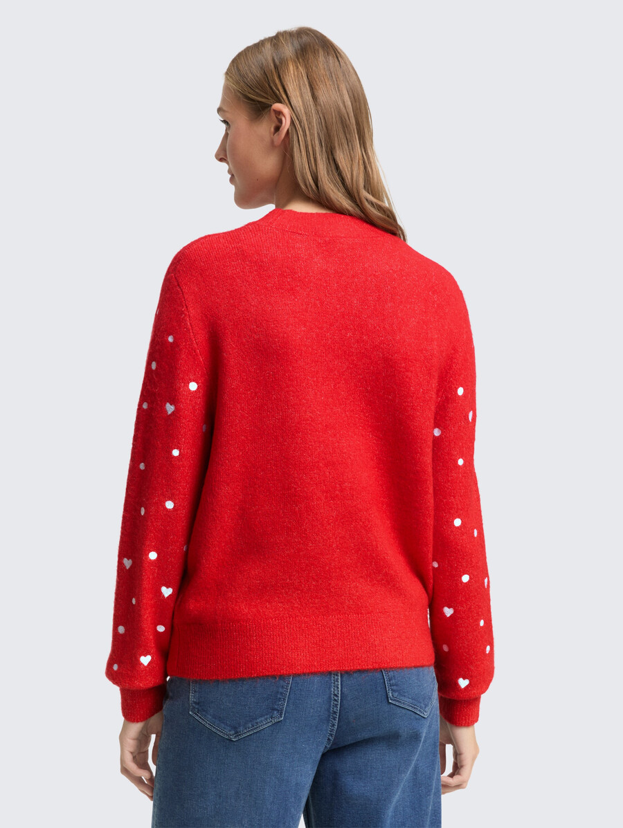lässiger strickpullover mit stickerei