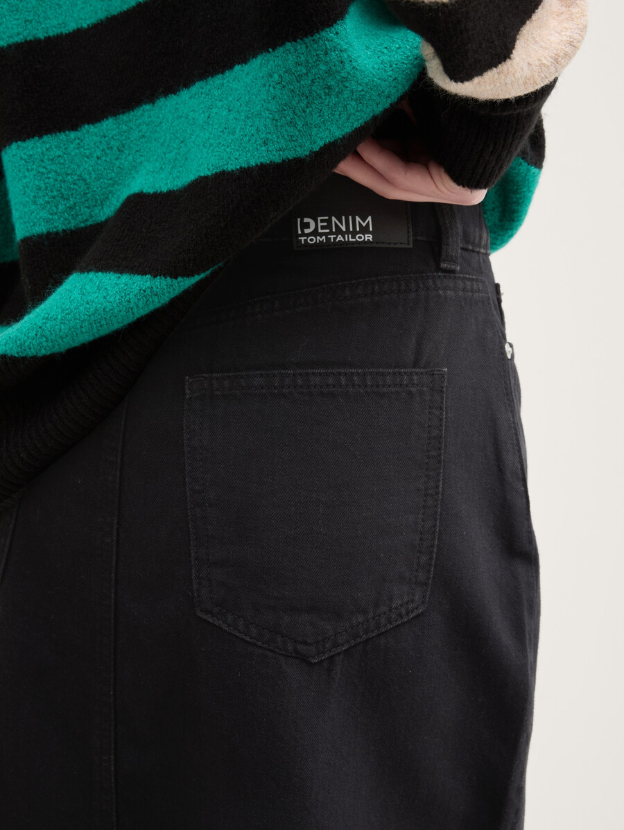 midi-jeansrock mit schlitz