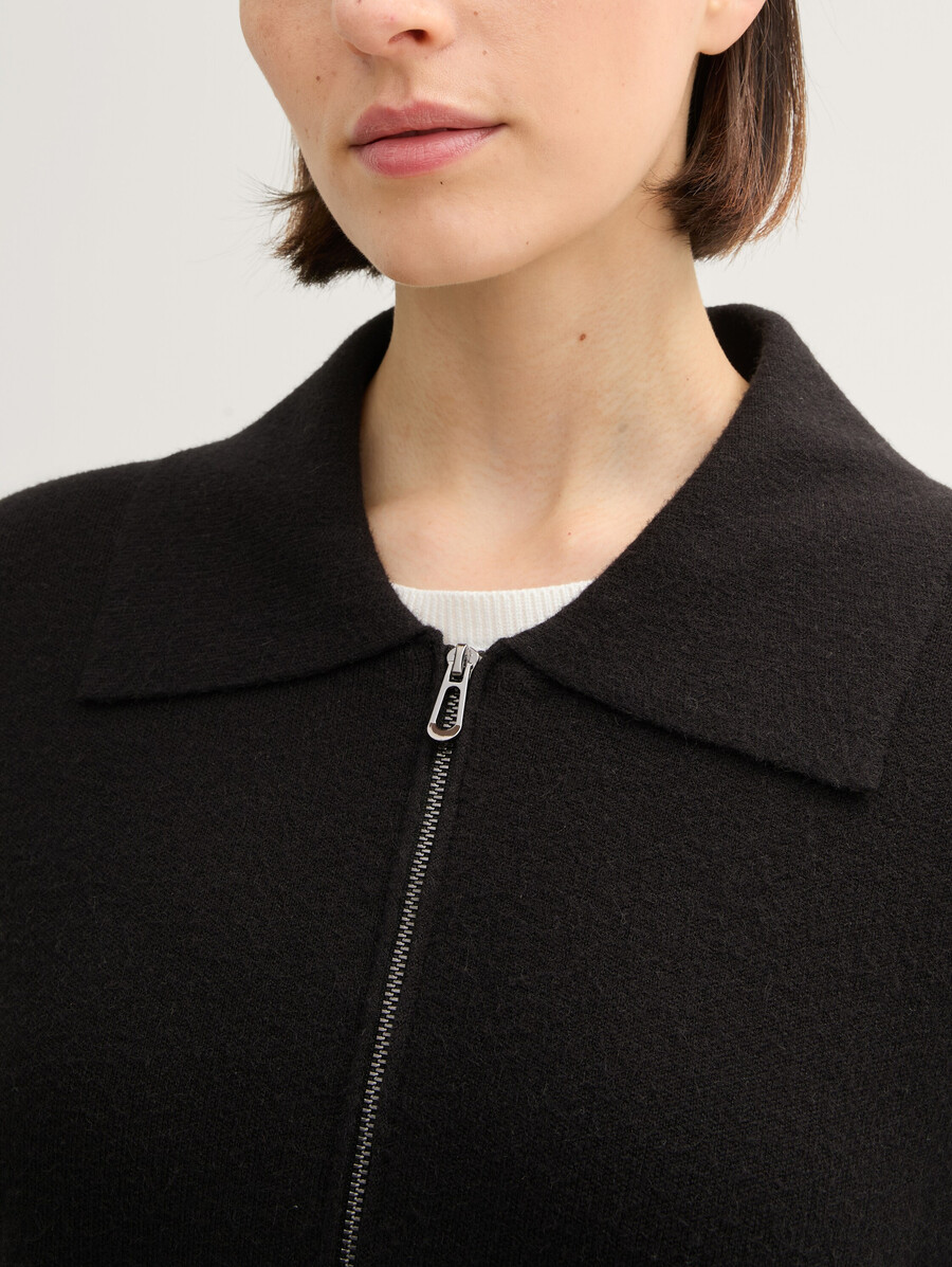 strickjacke mit kragen