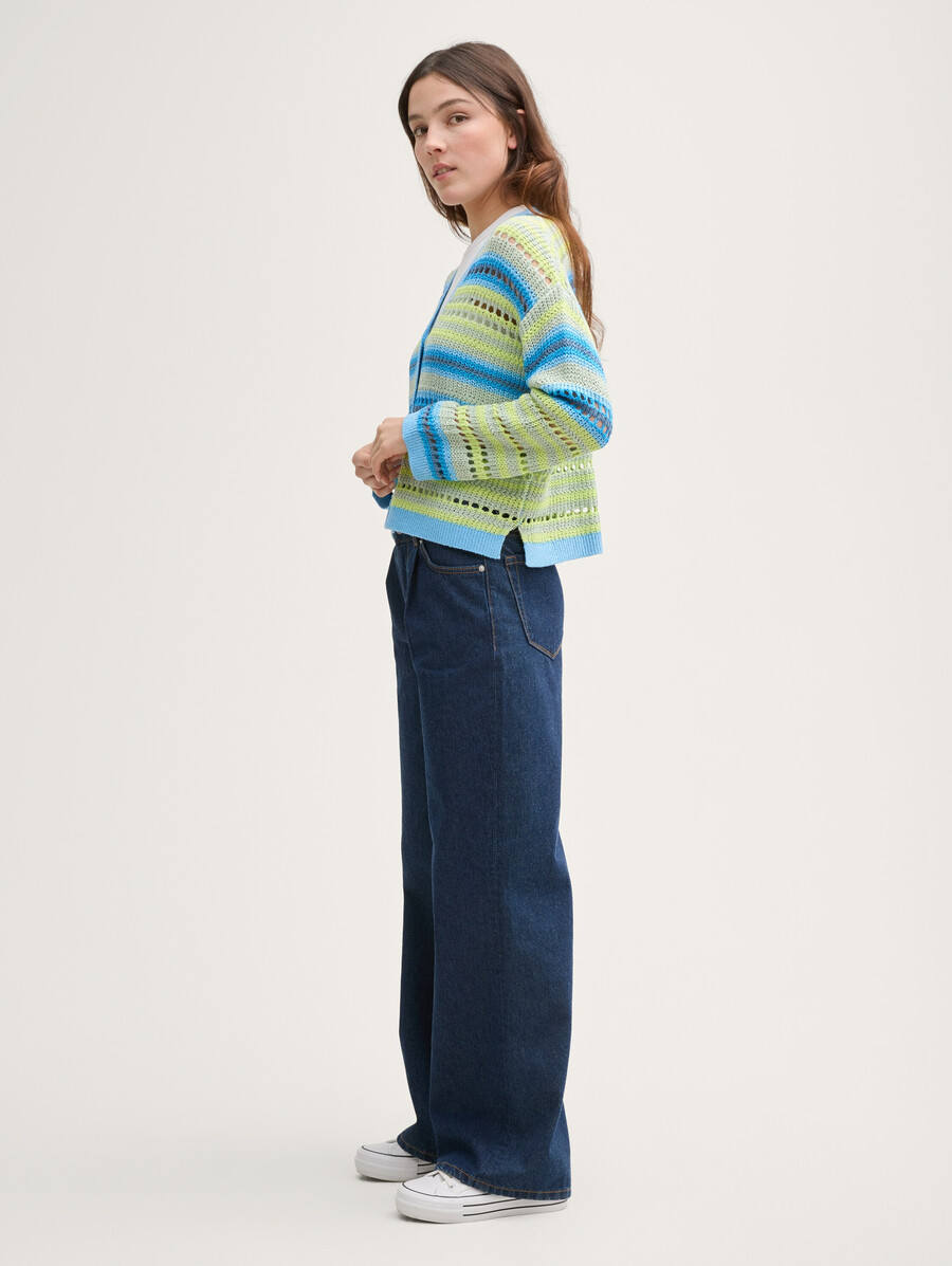 strickjacke in lockerer passform mit lochmuster