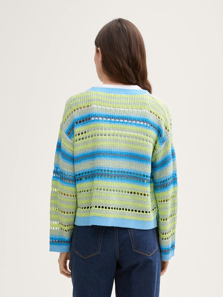 strickjacke in lockerer passform mit lochmuster
