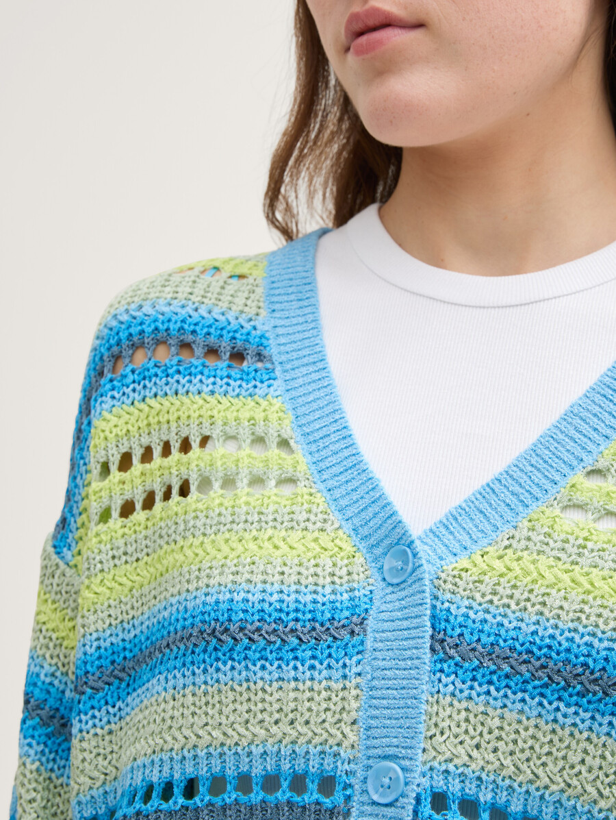 strickjacke in lockerer passform mit lochmuster