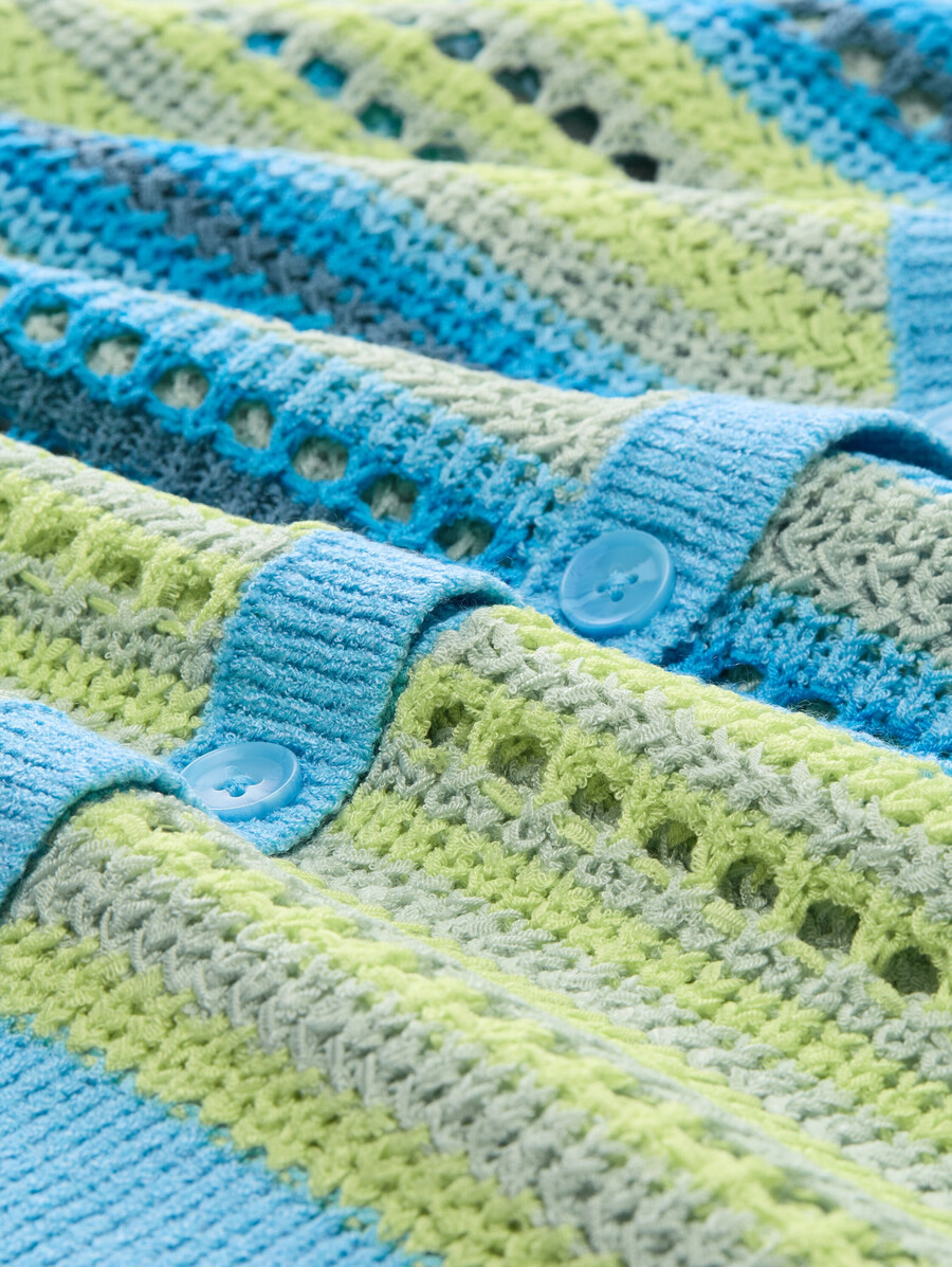 strickjacke in lockerer passform mit lochmuster