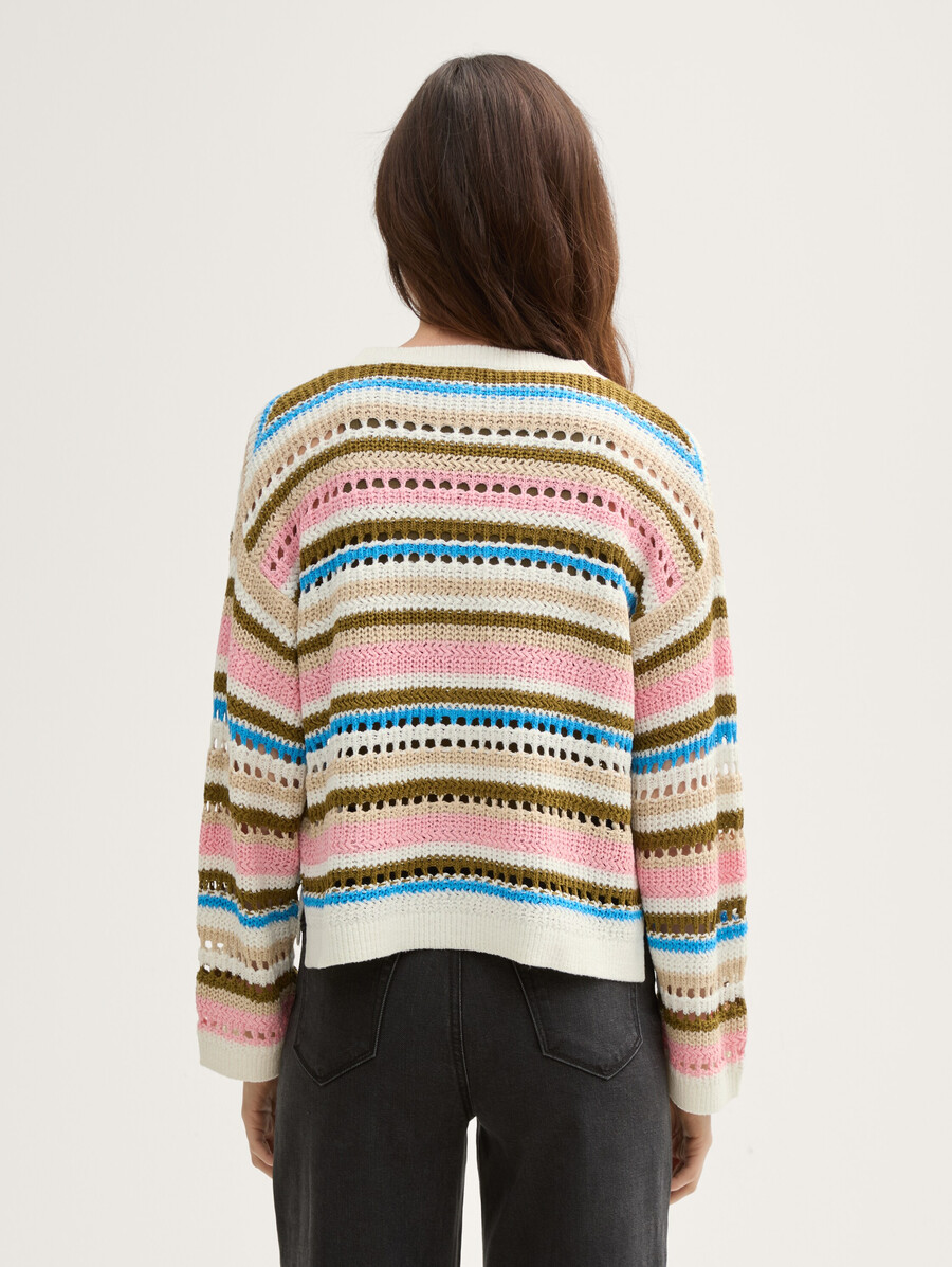 strickjacke in lockerer passform mit lochmuster