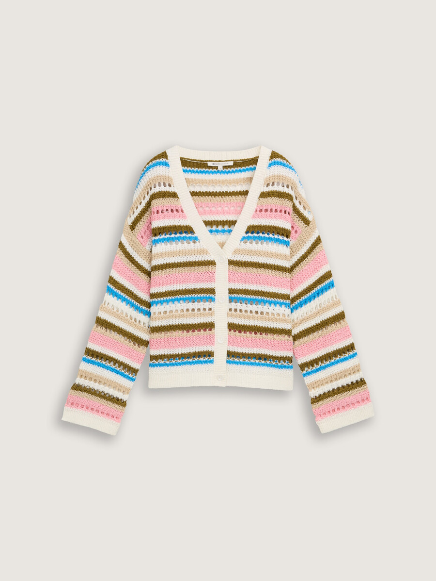 strickjacke in lockerer passform mit lochmuster