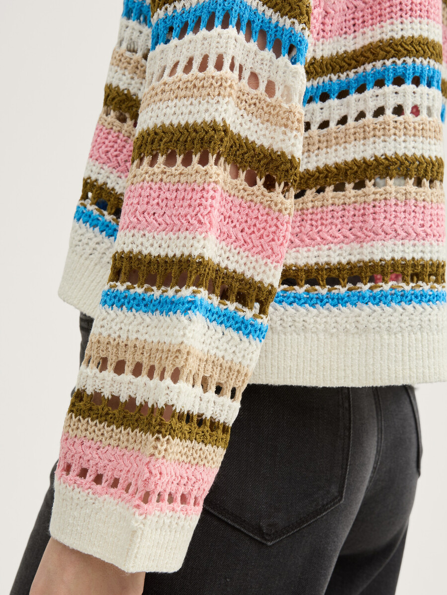 strickjacke in lockerer passform mit lochmuster