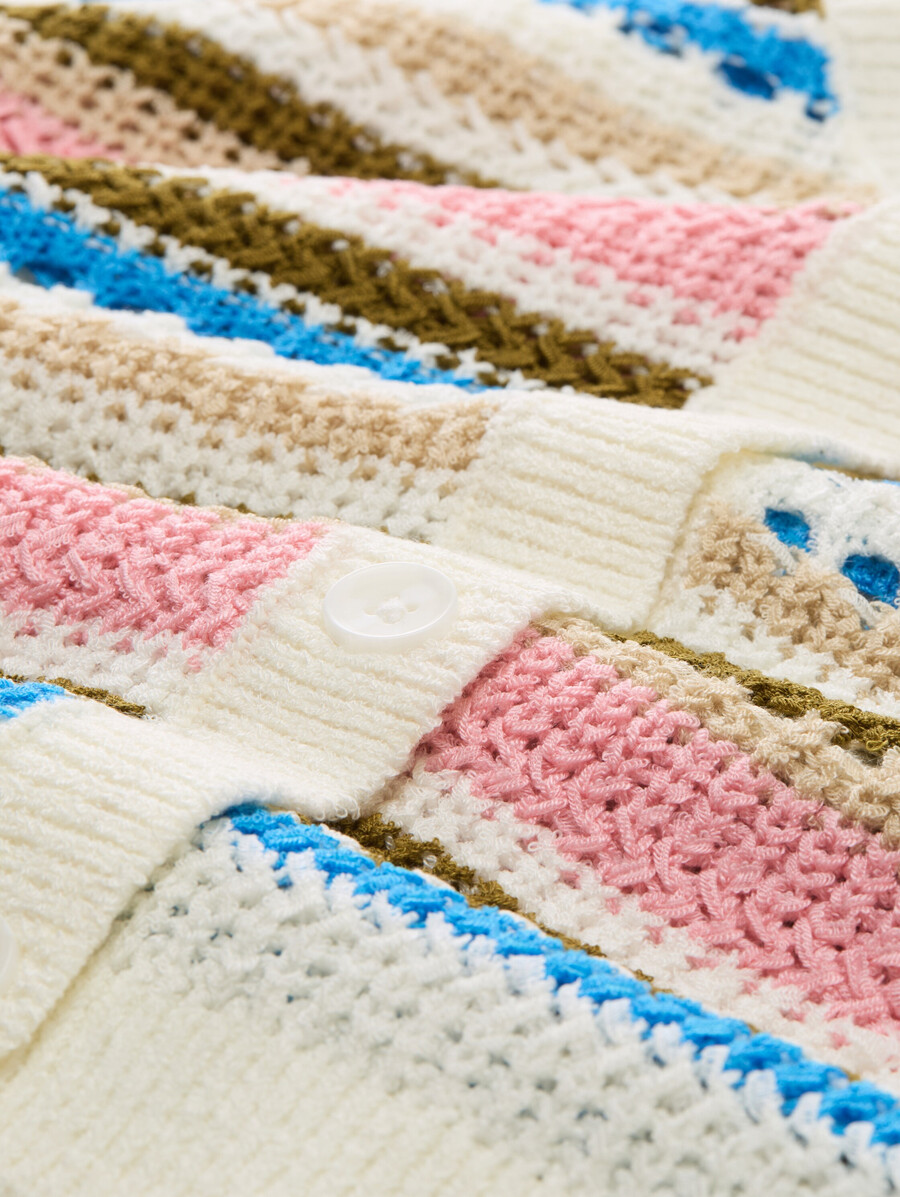 strickjacke in lockerer passform mit lochmuster