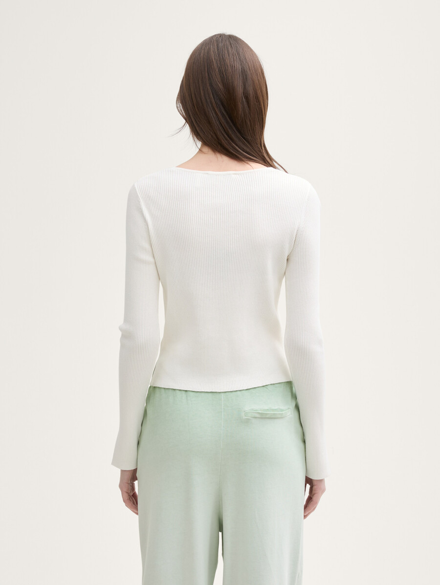 gerippte strickjacke mit Ärmelschlitzen