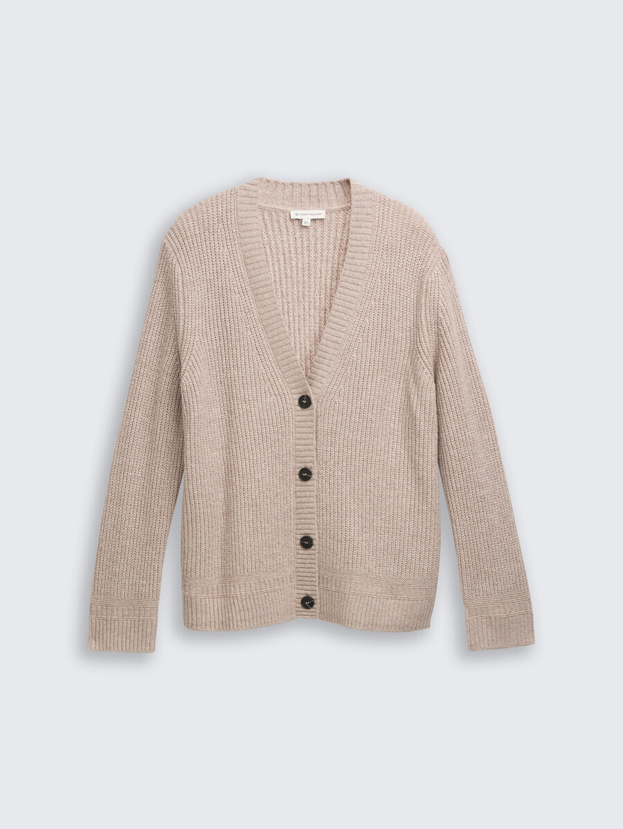 plus size – gerippte strickjacke mit v-ausschnitt