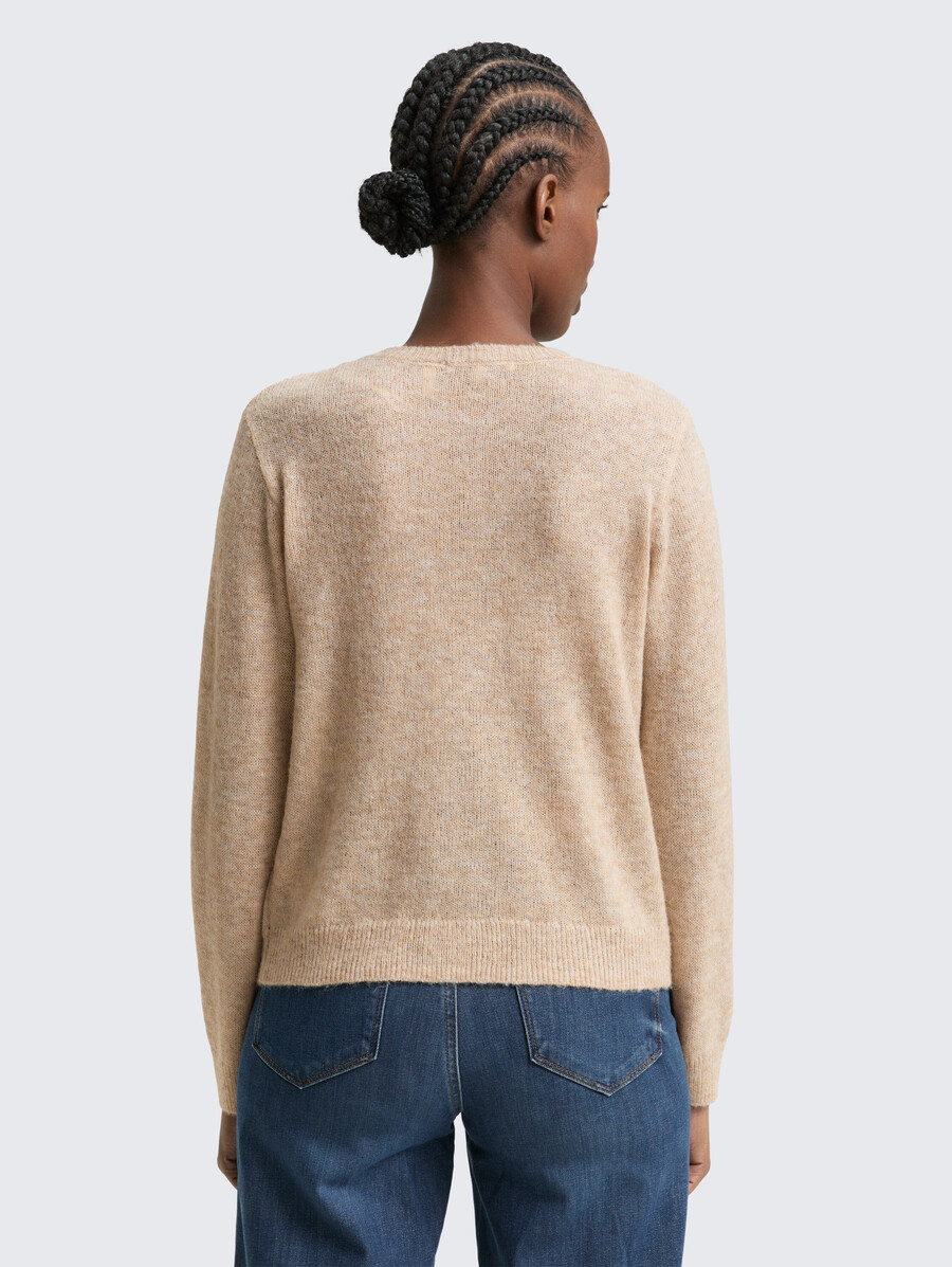 strickjacke mit rundhalsausschnitt