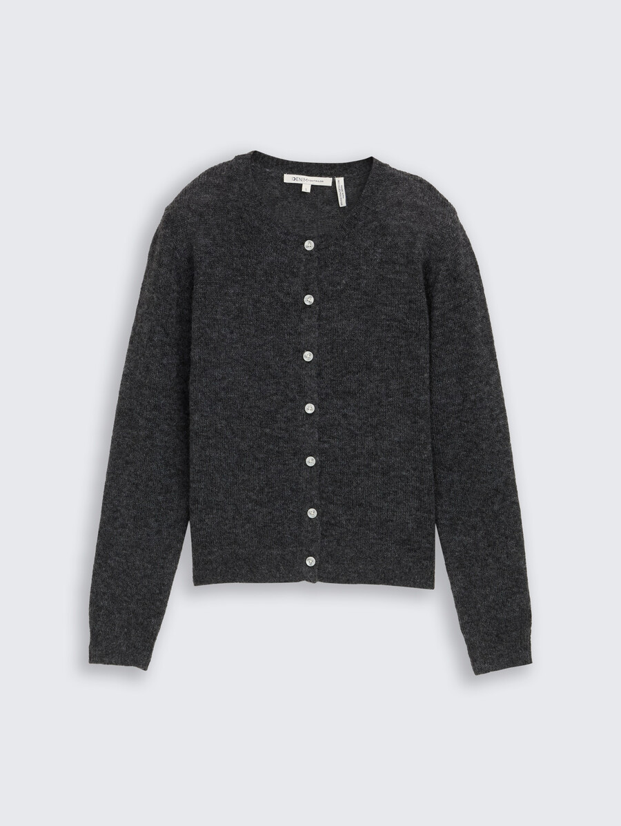 strickjacke mit rundhalsausschnitt