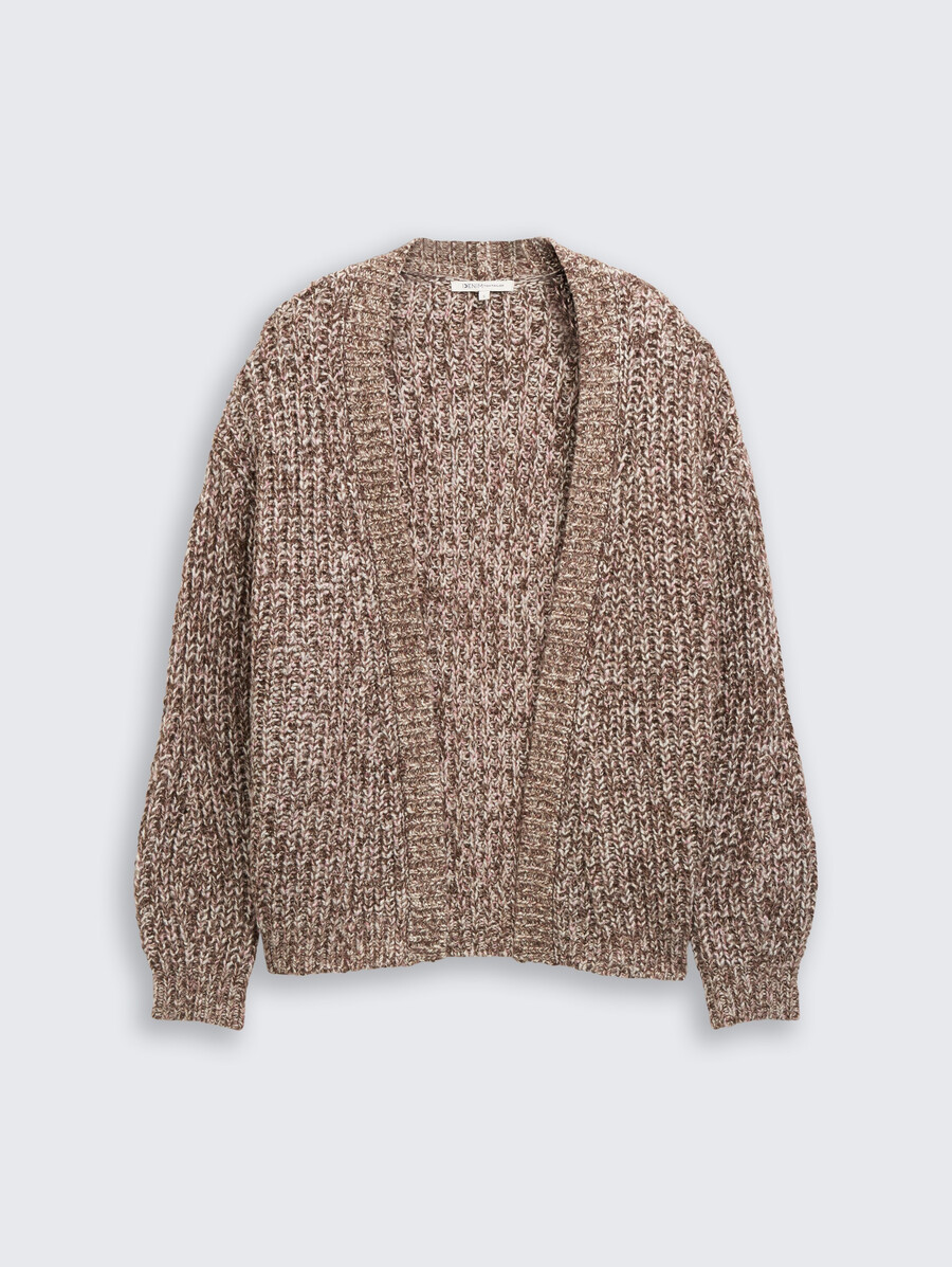 lässig geschnittene strickjacke in melange-optik