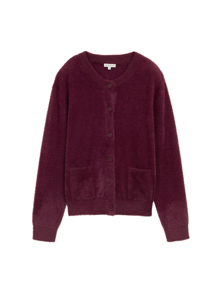 strickjacke aus federgarn mit knopfleiste