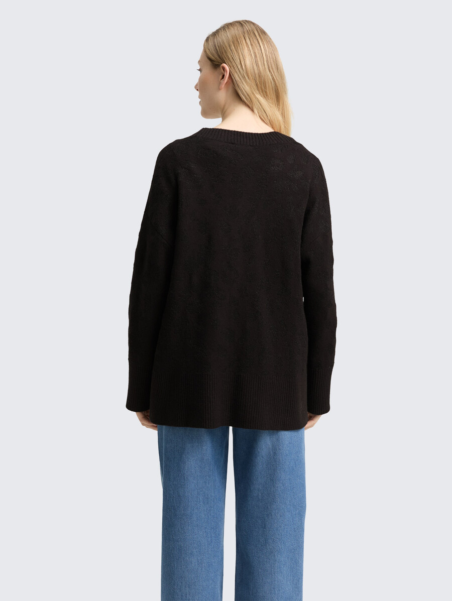oversize-strickjacke mit glitzereffekt