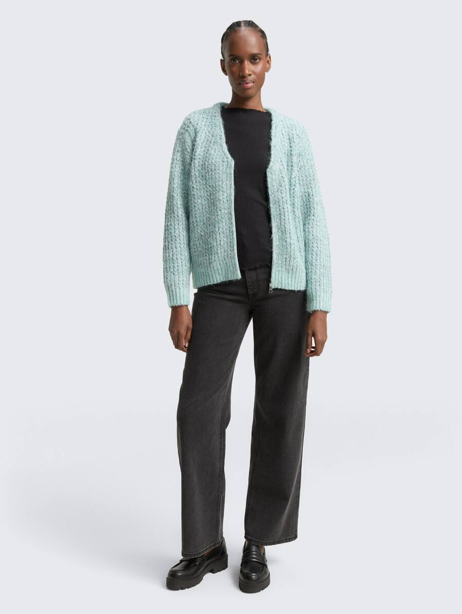 strickjacke in lockerer passform mit wollanteil
