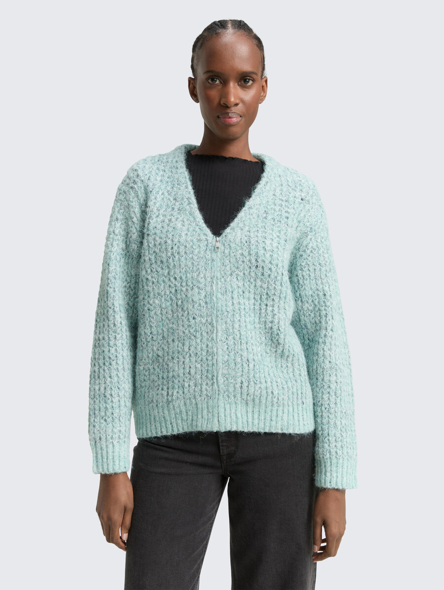 strickjacke in lockerer passform mit wollanteil