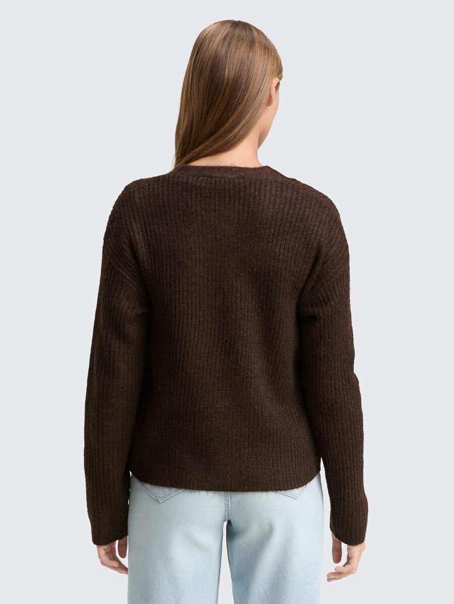 gemütliche strickjacke mit rundhalsausschnitt