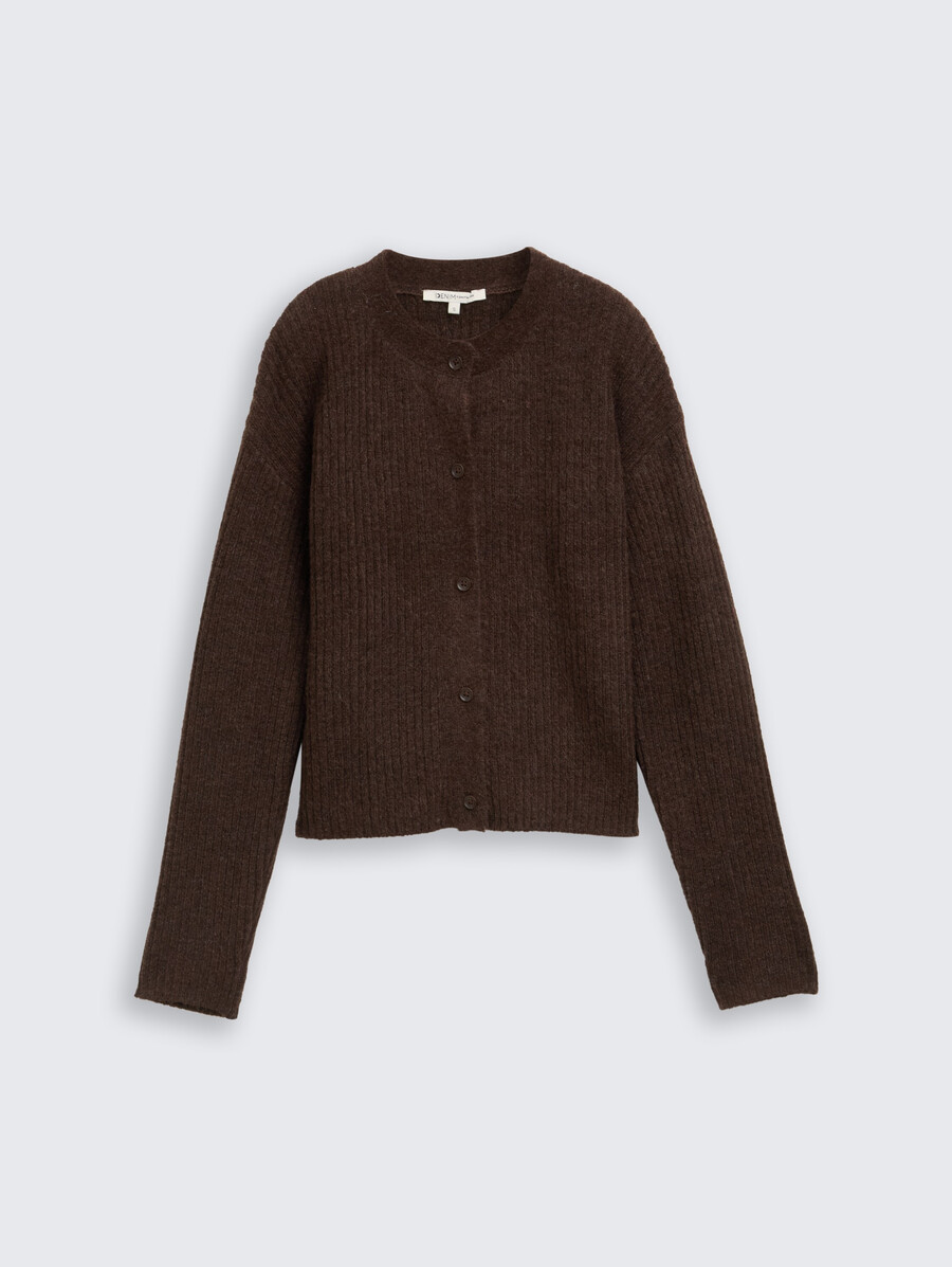 gemütliche strickjacke mit rundhalsausschnitt