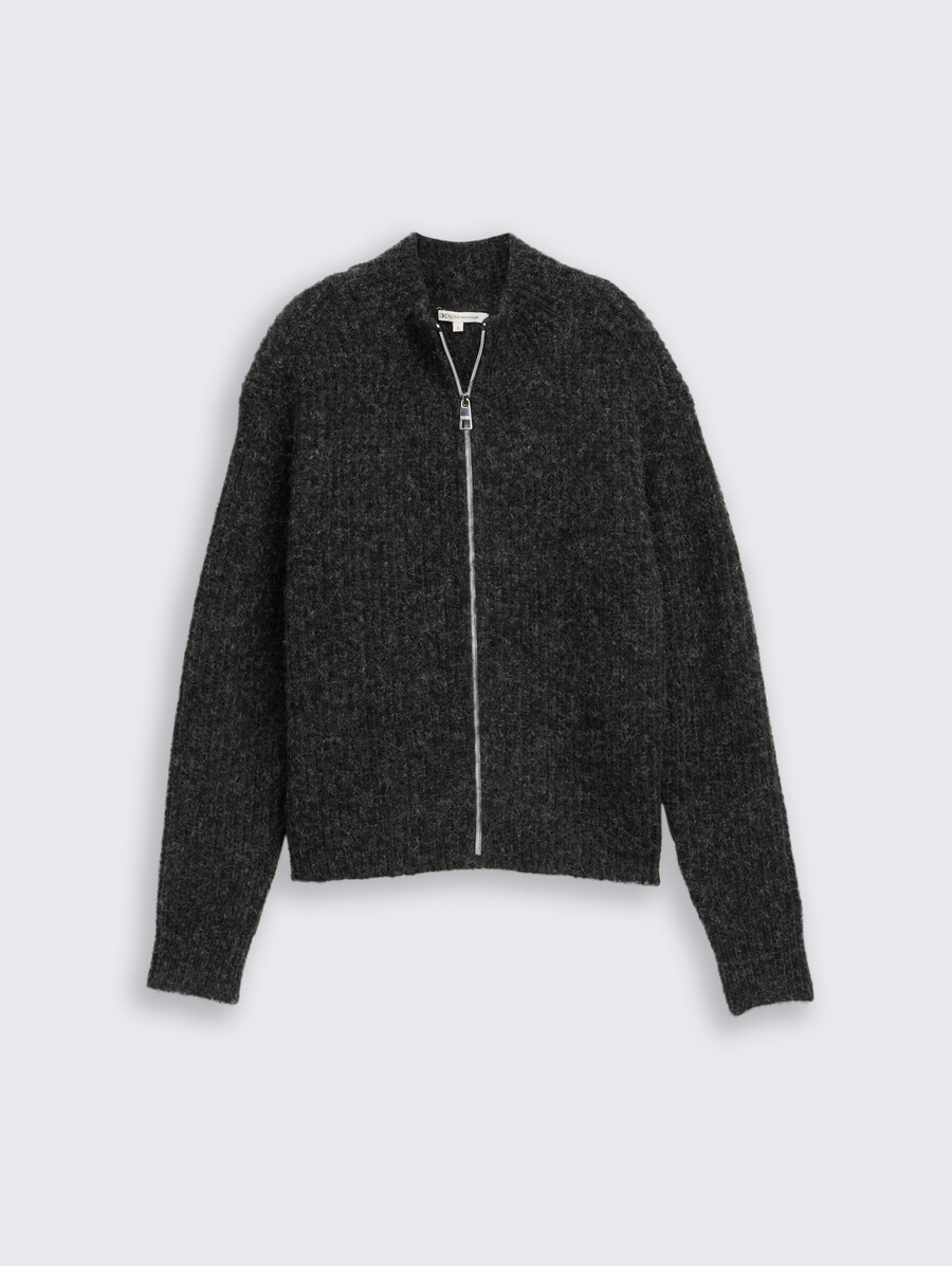 strickjacke mit reißverschluss